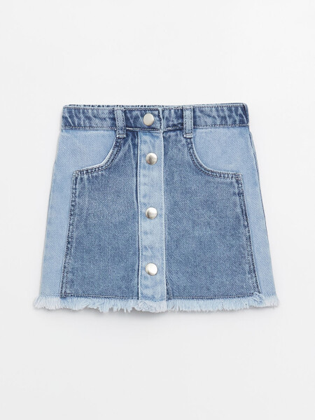 Girls' Baby Denim Skirt with Elastic Waistband - 1