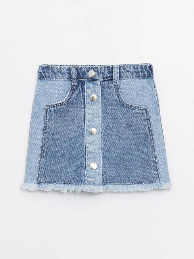 Girls' Baby Denim Skirt with Elastic Waistband - 1