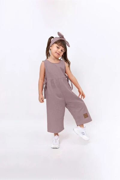 Girls' Bandana Side Tie Detail Wide Leg Jumpsuit - MODAMBEBEK