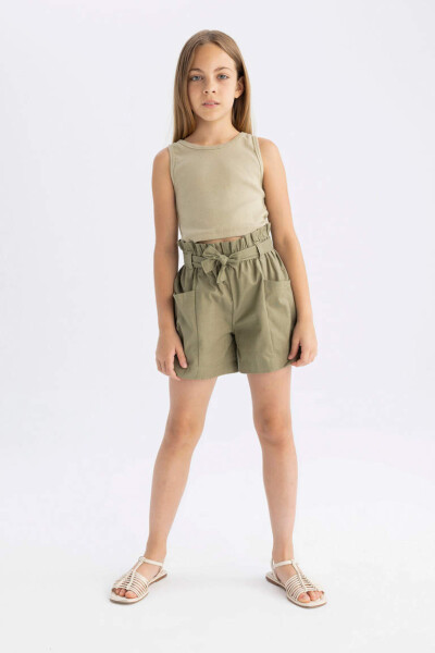 Girls' Basic Bike Neck Tank Top Light Khaki - 2