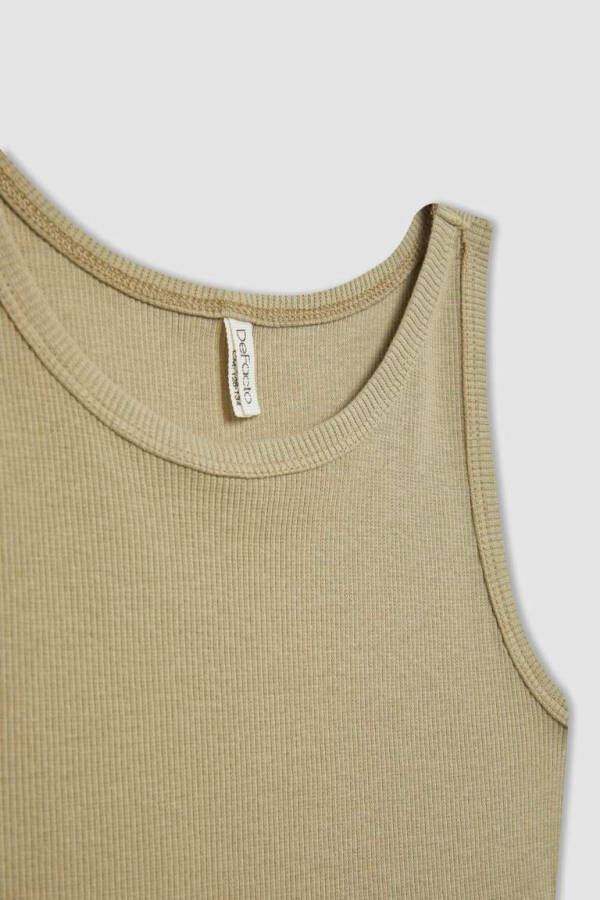 Girls' Basic Bike Neck Tank Top Light Khaki - 8