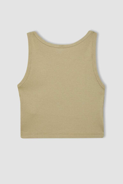 Girls' Basic Bike Neck Tank Top Light Khaki - 9