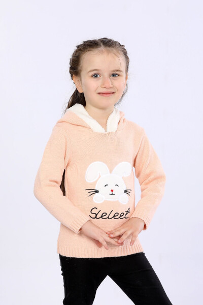 Girl's basic hooded sweater - 1