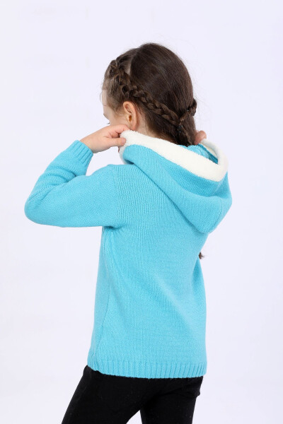 Girls' basic hooded sweater - 4