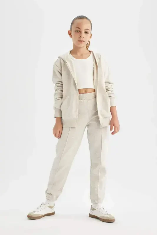 Girls' Basic Hooded Zip-Up School Jacket C8110A824AU - 2