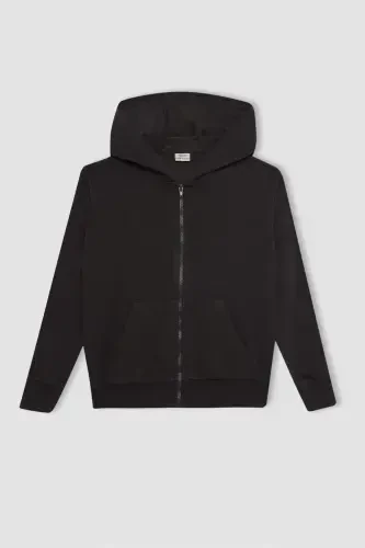 Girls Basic Hooded Zipper School Jacket C8110A824AU - 6