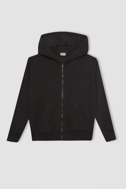 Girls Basic Hooded Zipper School Jacket C8110A824AU - 6