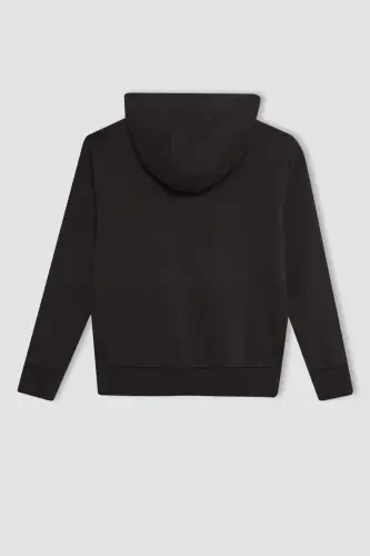 Girls Basic Hooded Zipper School Jacket C8110A824AU - 8