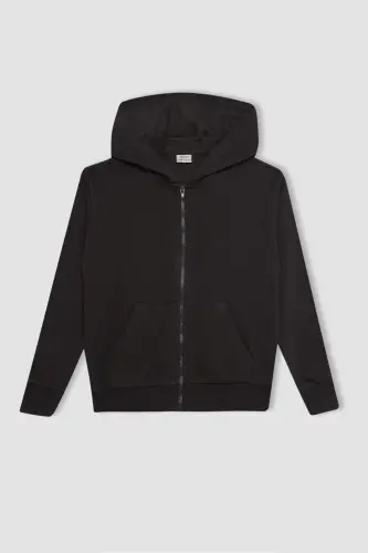 Girls Basic Hooded Zipper School Jacket C8110A824AU - 6