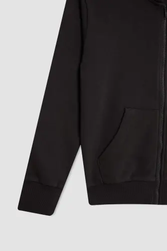 Girls Basic Hooded Zipper School Jacket C8110A824AU - 7