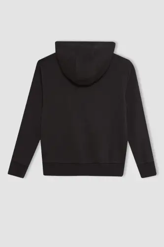 Girls Basic Hooded Zipper School Jacket C8110A824AU - 8