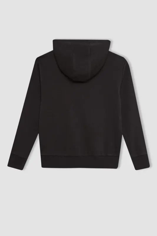 Girls Basic Hooded Zipper School Jacket C8110A824AU - 8