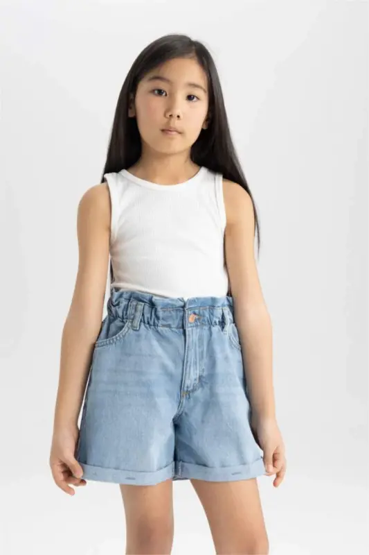 Girls' Basic White Athletic Tank Top with Bicycle Neck - 3