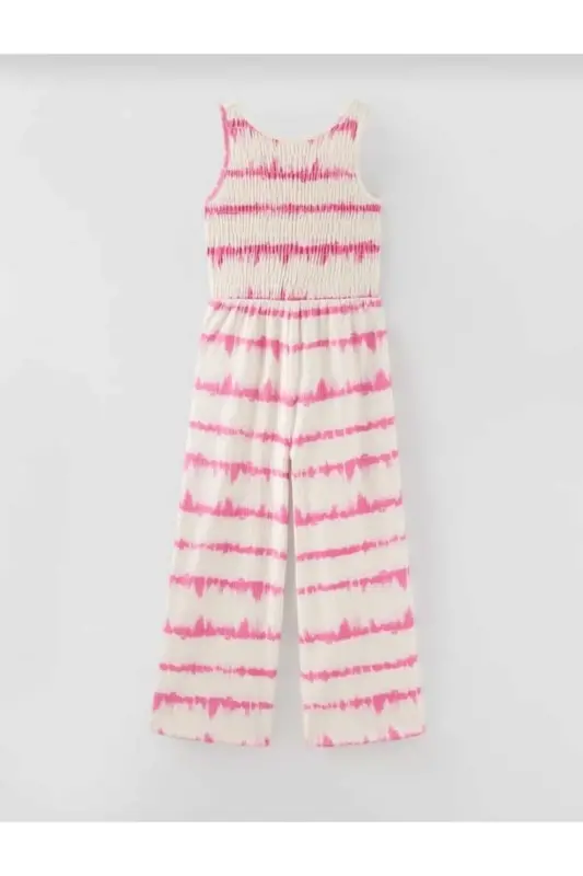 Girls' Batik Patterned Jumpsuit - Multi-Color - OLIVEYOUMOM