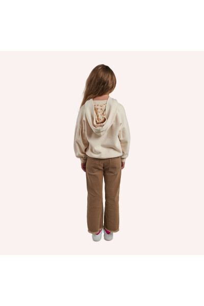 Girl's Beige Hoodie Sweatshirt - PANÇO (1)