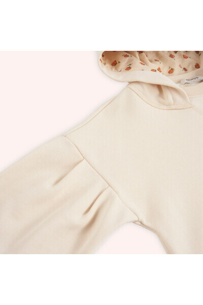 Girl's Beige Hoodie Sweatshirt - 6