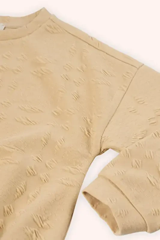 Girl's Beige Sweatshirt-037 - 1