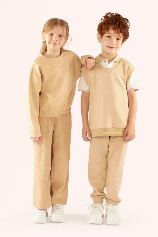 Girl's Beige Sweatshirt-037 - 4