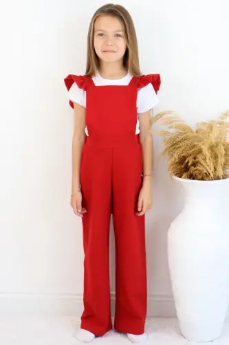 Girls Berlin Red Cotton Frilled Tulle Dress with Buckle Set - 7