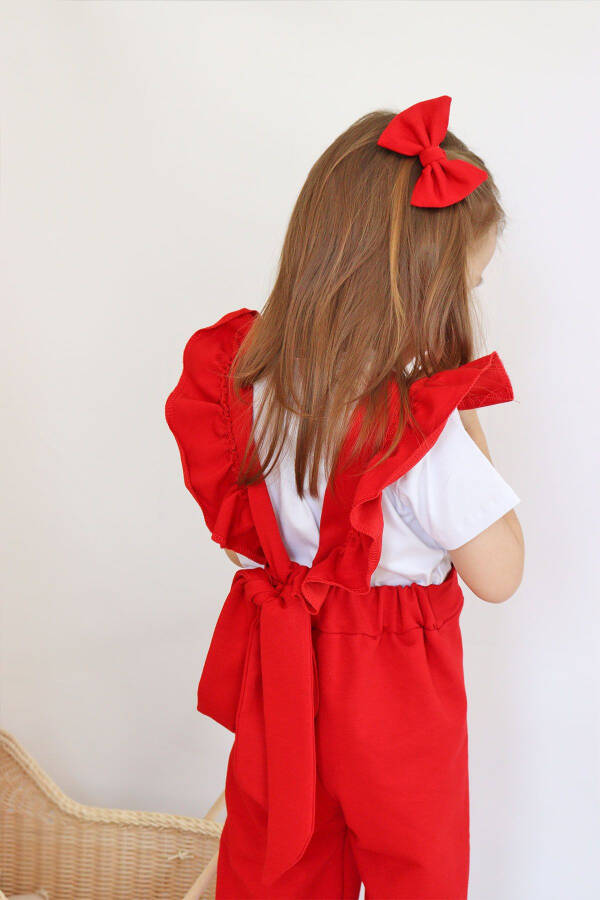 Girls Berlin Red Cotton Frilled Tulle Dress with Buckle Set - 36