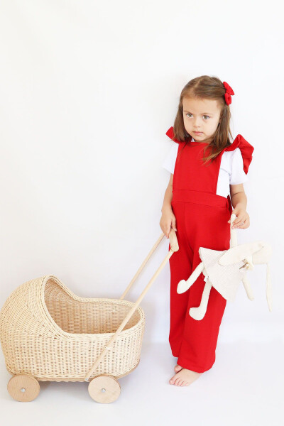 Girls Berlin Red Cotton Frilled Tulle Dress with Buckle Set - 37