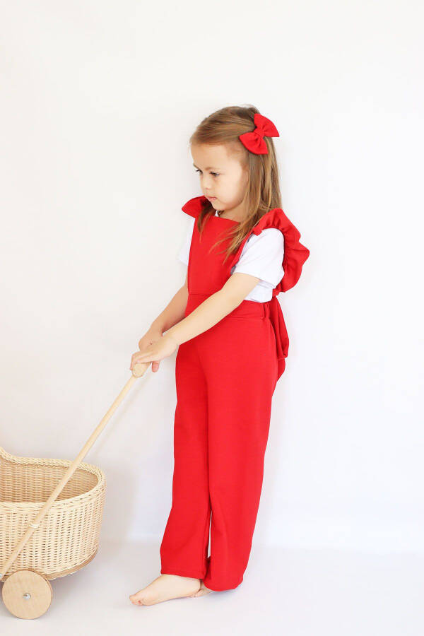 Girls Berlin Red Cotton Frilled Tulle Dress with Buckle Set - 39