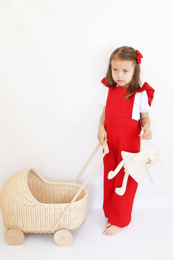 Girls Berlin Red Cotton Frilled Tulle Dress with Buckle Set - 31