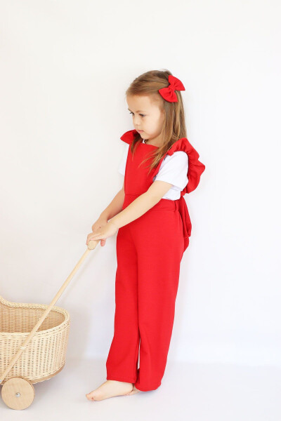 Girls Berlin Red Cotton Frilled Tulle Dress with Buckle Set - 33