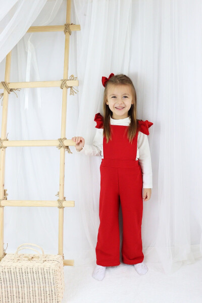 Girls Berlin Red Cotton Frilled Tulle Dress with Buckle Set - 12