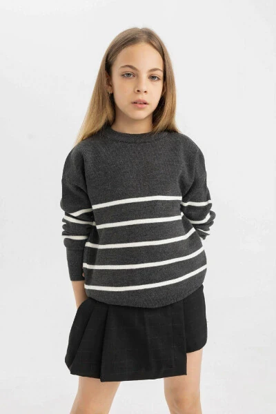Girls' Bicycle Neck Knit Sweater Z0194A624AU - DEFACTO