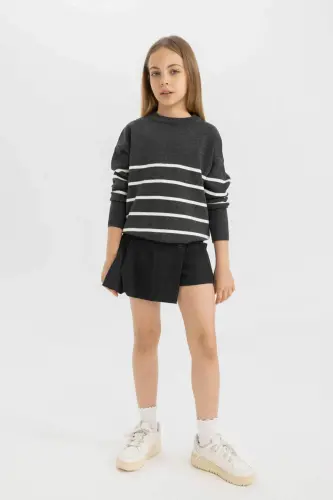 Girls' Bicycle Neck Knit Sweater Z0194A624AU - DEFACTO (1)
