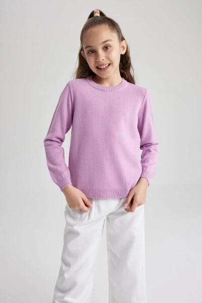 Girls' bike collar school sweater. - 3