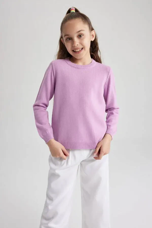 Girls' bike collar school sweater. - 3