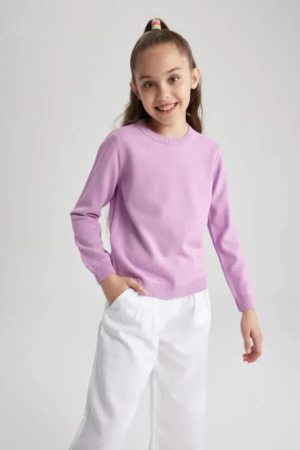 Girls' bike collar school sweater. - 4