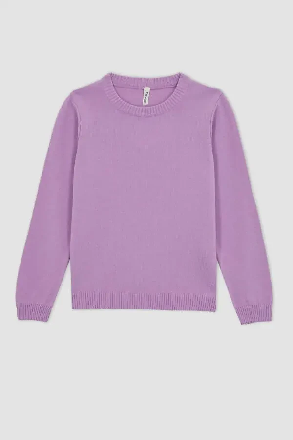 Girls' bike collar school sweater. - 7