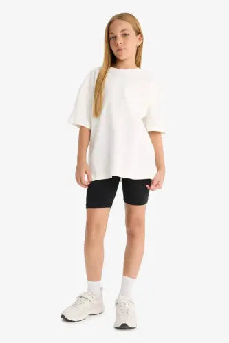 Girls Biker Leggings Black - 1