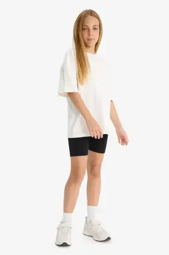 Girls Biker Leggings Black - DEFACTO (1)