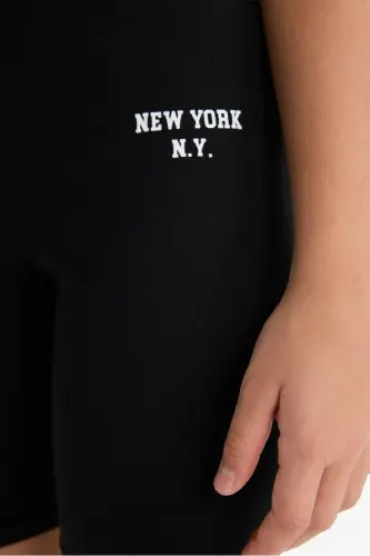 Girls Biker Leggings Black - 5