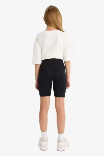 Girls Biker Leggings Black - 6