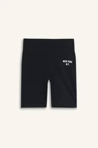 Girls Biker Leggings Black - 7