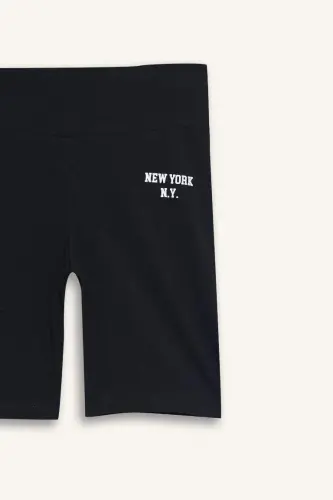 Girls Biker Leggings Black - 8