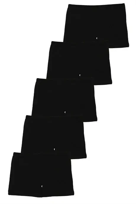 Girls' Black 5-Pack Lycra Boxer Leggings - 1