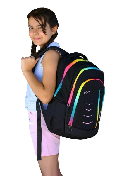 Girls Black Integrated 9737 2-Piece School Bag Set - Modazone (1)