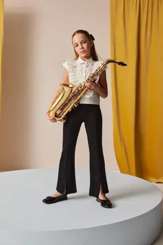 Girls Black Spanish Ripped Leg Trousers B6893a824sm - 1