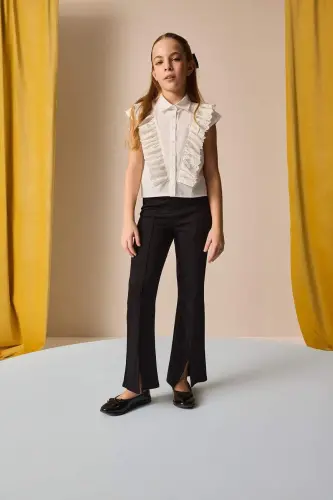 Girls Black Spanish Ripped Leg Trousers B6893a824sm - 3