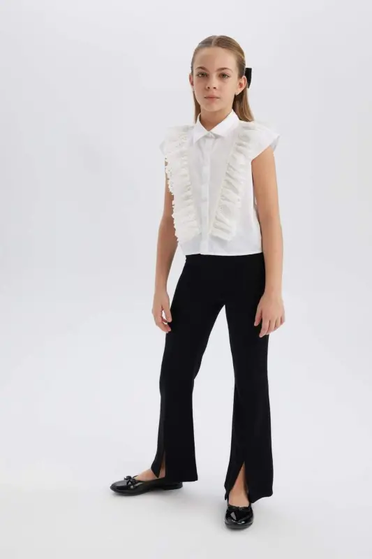 Girls Black Spanish Ripped Leg Trousers B6893a824sm - 5