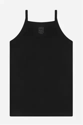 Girl's Black Tank Top Panty Set 3-Pack 100% Cotton - 4