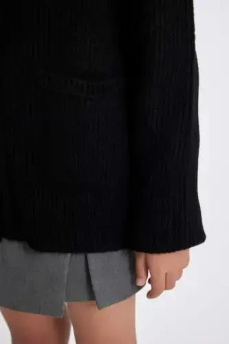 Girls' Black Zippered School Jacket C6924a824au - 4