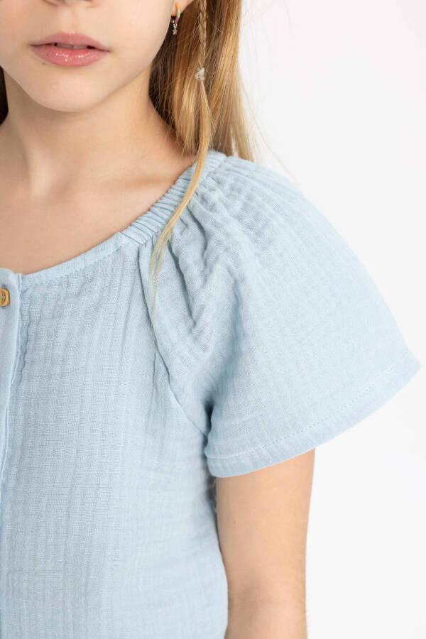 Girls' Blouse and Pants 2-Piece Set Light Blue - 9