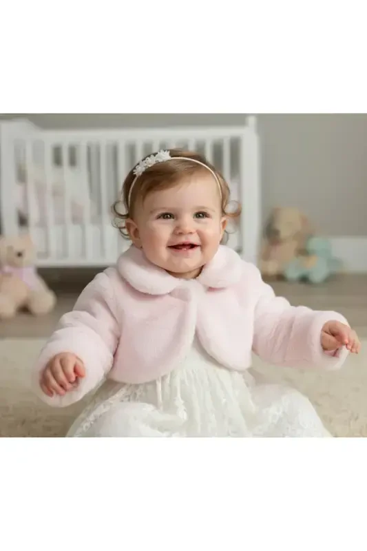 Girls' Bolero Furry Plush Girls' Jacket - MELEK GOLDEN